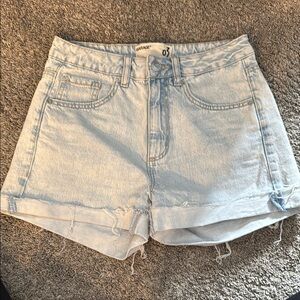 Garage Vintage Blue Jean Shorts with Distressed Hem